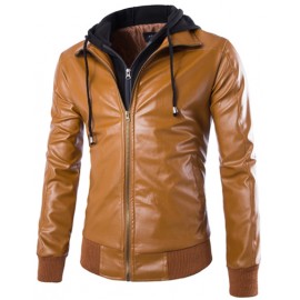 Fashionable Slim Fit Zipper Hooded Jacket