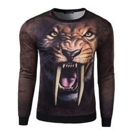 Slim Fit Fierce Leopard Print Long Sleeve Sweatshirt