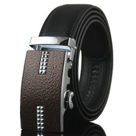 Basic Checked Embellished Alloy Buckle Belt For Men