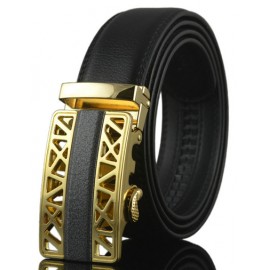 Luxurious Hollow Out Alloy Buckle Leather Belt For Men