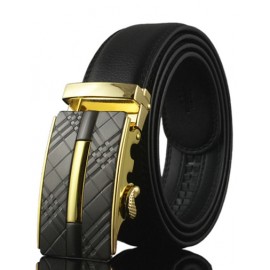 Fashion Checked Automatic Buckle Leather Belt For Men