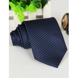 Modish Contrast Color Stripe Pattern Neck Tie with Arrow Shape