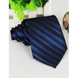 Business Two Tone Slanted Stripe Neck Tie with Arrow Shape
