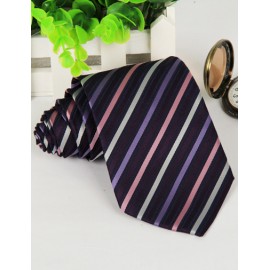 Modern Color Panel Slanted Stripe Printed Neck Tie with Arrow Shape