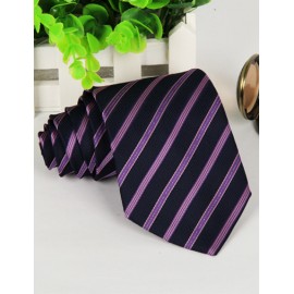 Gentlemanly Slanted Stripe Pattern Neck Tie in Color Panel