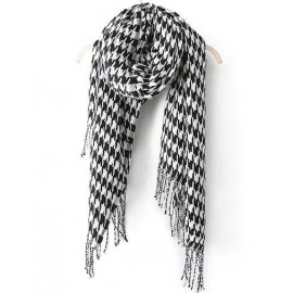 Classical 184CM Houndstooth Tassel Cape Scarf