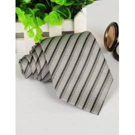 Gentlemanly Stripe Printed Color Panel Neck Tie with Arrow Edge