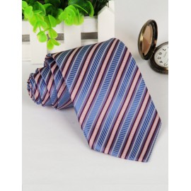 Business Jacquard Stripe Pattern Neck Tie with Arrow Edge