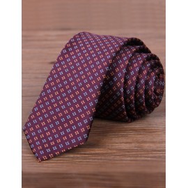 England Checked Jacquard Skinny Neck Tie with Arrow Shape