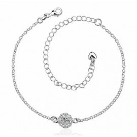 A033-AFree Shipping New Design Large Stock Delicate Handmade Cheap Silver Plated Anklet Bulk Sale