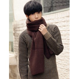 Concise All-Match Knit Scarf in Solid Color