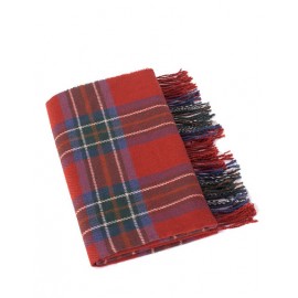 Comfy Checked Printed Color Panel Scarf with Tassel Trim