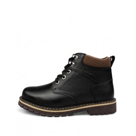 England Mesh Pattern Lace-Up Martin Boots with Fashion Logo