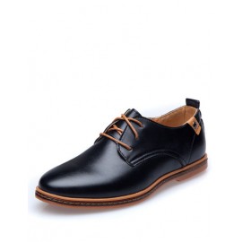 Gentle Round Toe Rivet Lace-Up Dress Shoes For Men