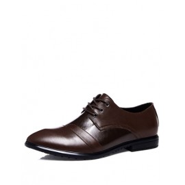 Baroque Pointy Toe Polished Dress Shoes with Lace-Up