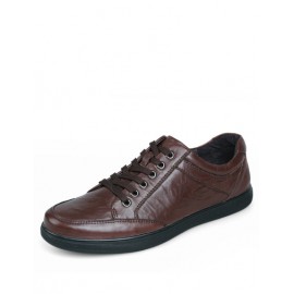 England Lace-Up Ruched Trim Shoes with Round Toe