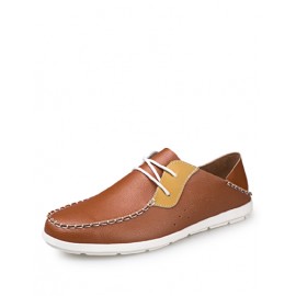 Concise Round Toe Low Top Shoes in Two Tone