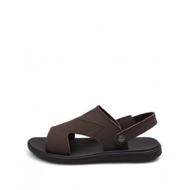 Leisure Stitching Trim Sandals with Sling Back