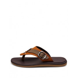 Casual Flip Flop Metallic Trim Slippers in Color Block