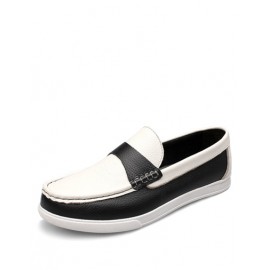 Concise Monochrome Shoes with Stitching Trim