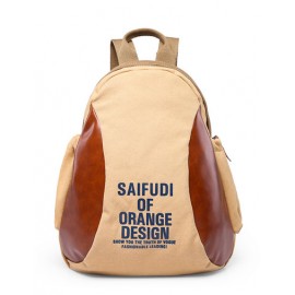 Casual PU Panel Letter Print Backpack