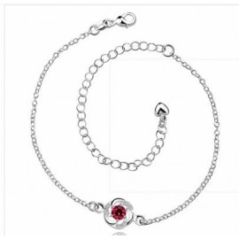 A036-AFree Shipping New Design Large Stock Delicate Handmade Cheap Silver Plated Anklet Bulk Sale  
