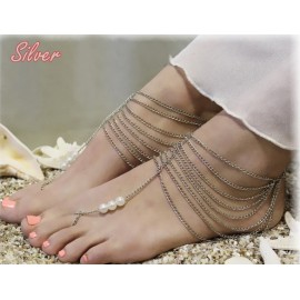 Hot Fashion Women Metal Beads Link Chain Casual Beach Party Bride Anklets