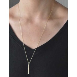 Voguish Metallic Stick Pendant Necklace in Gold