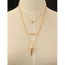 Summer Beach Conch Shape Multi Necklace in Gold