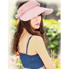 Trendy Open Top Collapsible Sun Hat with Floral Adornment