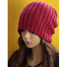 Hippie Cone Shaped Top Knitted Beanie Hat in Pure Color For Women