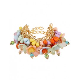 Attractive Multicolor Bead Embellished Chain Bracelets