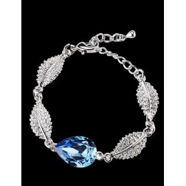 Pretty Crystal Detail Leaf Decorated Bracelet