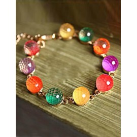 Exquisite Candy Color Bracelet with Crystal Balls For Women