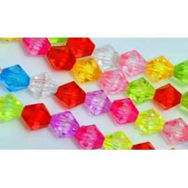 Assorted Colors Acrylic Faceted Bicone Beads 6mm