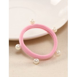 Korean Beads Emebllished Candy Pure Color Hair Tie