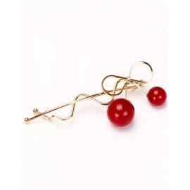 Endearing Red Cherry Design Hair Clip