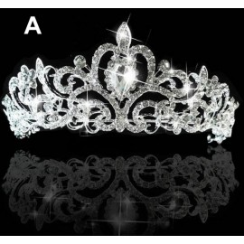 New Crystal Hair Accessory Wedding Party Tiara Crown Veil Headband 