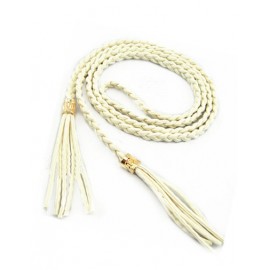 Prevalent Woven Slender Belt with Tassel Ornament For Women