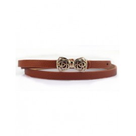 Dolce Smooth Buckle Belt with Hollowed Bowknot For Women