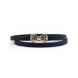Dolce Smooth Buckle Belt with Hollowed Bowknot For Women
