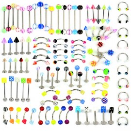 Body Jewelry Piercing Eyebrow Navel Belly Tongue Lip Bar Ring 