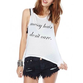 Fashionable Loose Round Neck Top with Letter Print