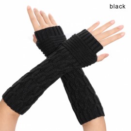 Zeagoo Women Ladies 1Pair Knitting Crochet Fingerless Gloves Long Arm Soft Warmer Gloves
