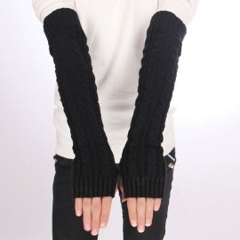 Women's Long Gloves Arm Warmers Hand Knitted Half Warmer Glove For Women Lady Girlls Hot!!