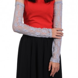 Hot Fashion Women Protective Stretchy Long Sleeve Floral Lace Solid Driving Outdoor Arm Sleeve