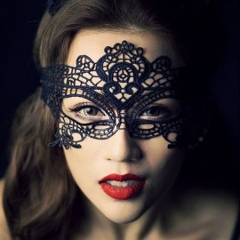 New Fashion Sexy Lace Veil Halloween Masquerade Dance Half Face Mask Black Cutout Paintball Party Masks