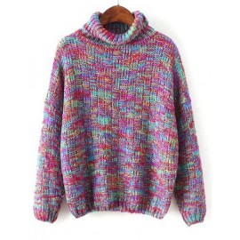 Charming Assorted Color Turtleneck Loose Sweater