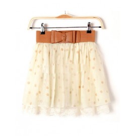 Glamorous Tiered Hem Bubble Skirt in Dot Printed For Women Size:S-L