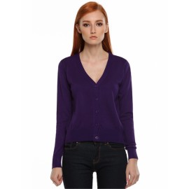 Meaneor Women Fashion Knit Casual V-Neck Short Sweater Cardigan Knitwear 